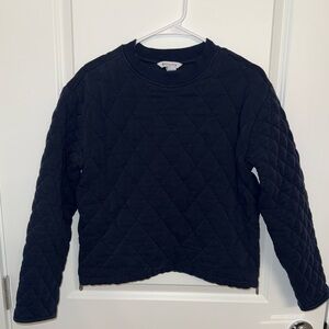 Athleta Blue Quilted Crew Neck Sweater